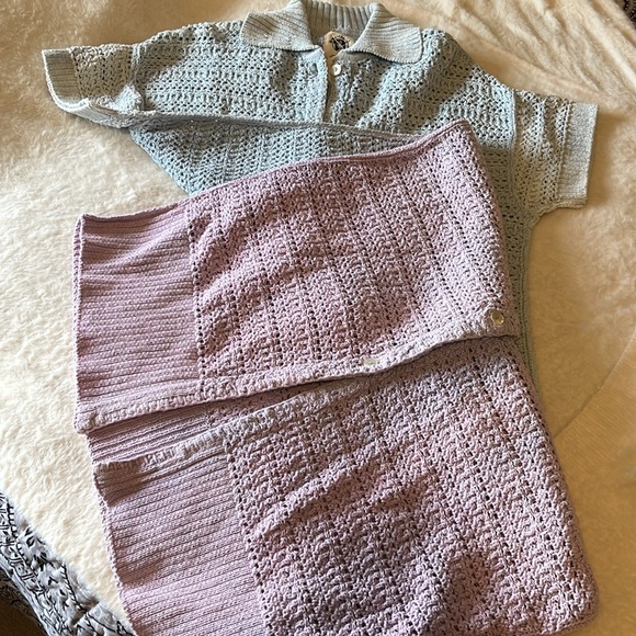 Free People Ombre Blue to Purple Open Stitch Alicia Crochet Cardigan XS NWT - Picture 12 of 12